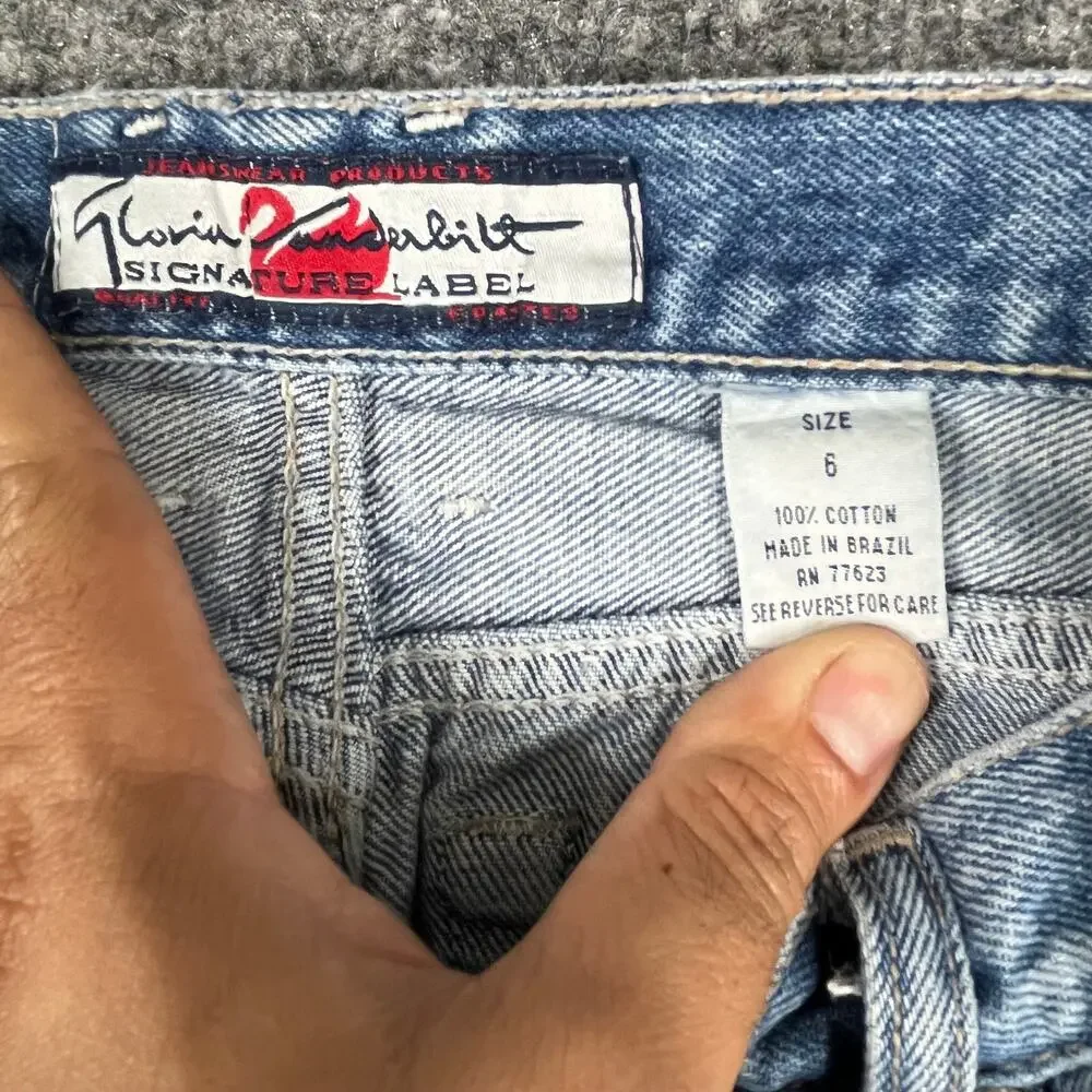 Gloria Vanderbilt Jeans‎ Mens Size 24 Blue High Rise Tapered Mom Denim